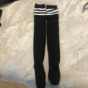 Zando Womens Stripes Thin Tube Socks Thigh High Tights Over Knee Socks Casual